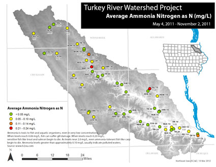 Turkey River Watershed Sampling: Ammonia