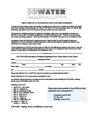 IOWATER Registration Form IOWATER Registration Form